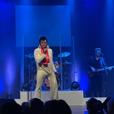 Elvis impersonator during All Shook Up performance.