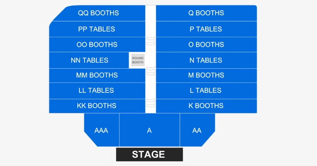 Harrah's showroom venue layout