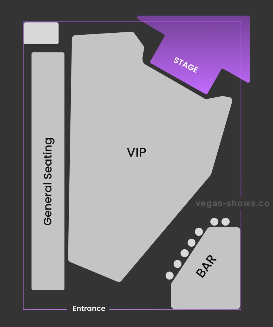 Layout of Las Vegas magic theater