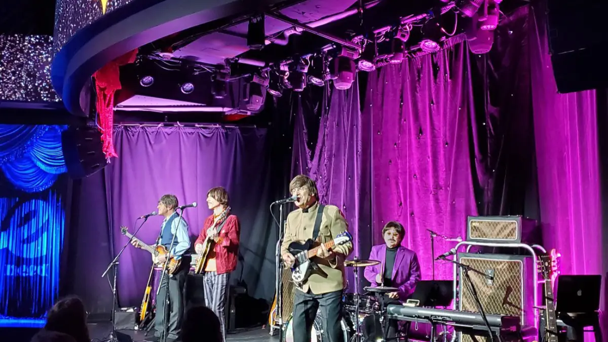 The members of the show performing at the Ahern Hotel