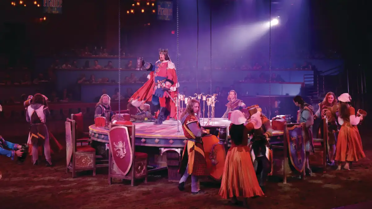 Performers in their costumes at the Tournament of Kings show