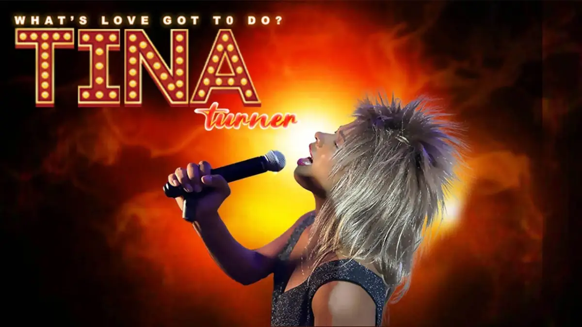 A poster of Tina impersonator singing