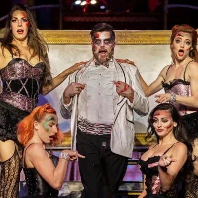 Performers dressed as zombies for Zombie Burlesque at Planet Hollywood