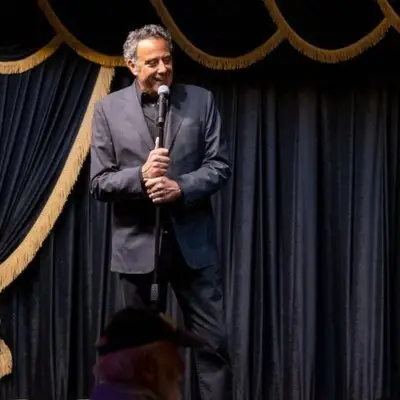 Brad Garrett on stage at Brad Garrett’s Comedy Club in Las Vegas
