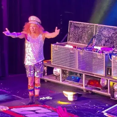 Carrot Top in sparkly costume for the show in Las Vegas