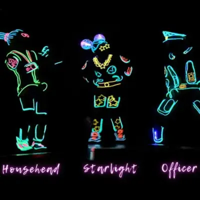 Characters in the iLuminate show in Las Vegas