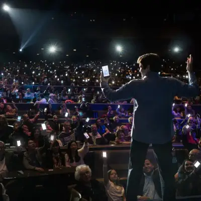 David Copperfield performing to a massive crowd