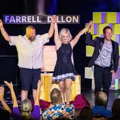 Farrell Dillon with audience at the Farrell Dillon Comedy Magic show