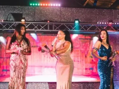 Performers dressed glamorously for Black Girl Magic Burlesque in Vegas