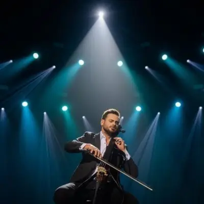 HAUSER thanking the audience while holding the Cello on one hand