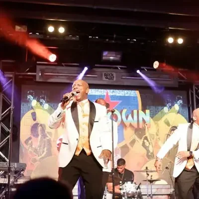 Jackson 5 look-alike members performing at Motown Extreme Theater