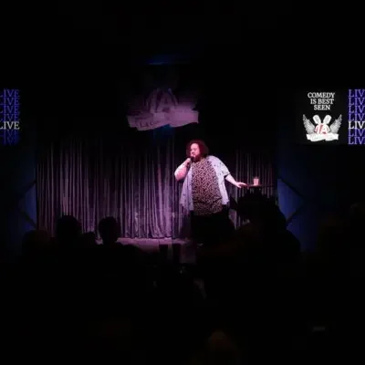 LA Comedy Club comedian on-stage performing in Las Vegas