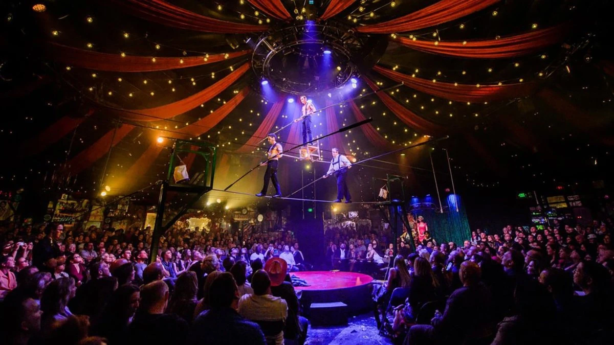 A group of performers delivering a thrilling show