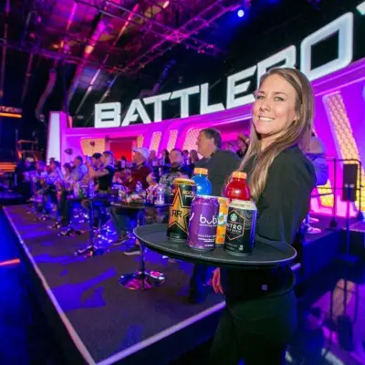 Drinks served at the BattleBots Destruct-A-Thon: Killer Robots Fighting show