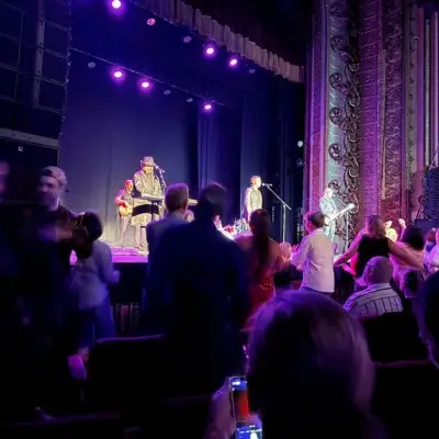 The Australian Bee Gees Show poster projected at the venue