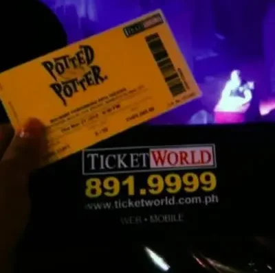 A snapshot of the Potted Potter show tickets