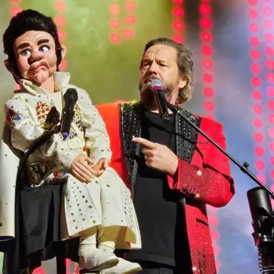 Terry Fator with puppet Maynard Thompkins at the Terry Fator show in Vegas
