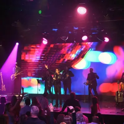 The Australian Bee Gees performing in front of a crowd