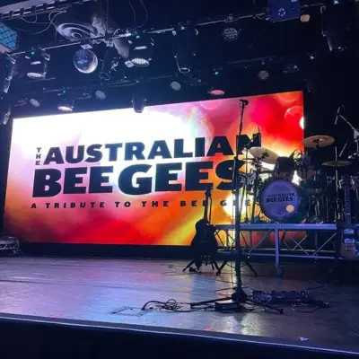 The Australian Bee Gees Show performing in front of the crowd